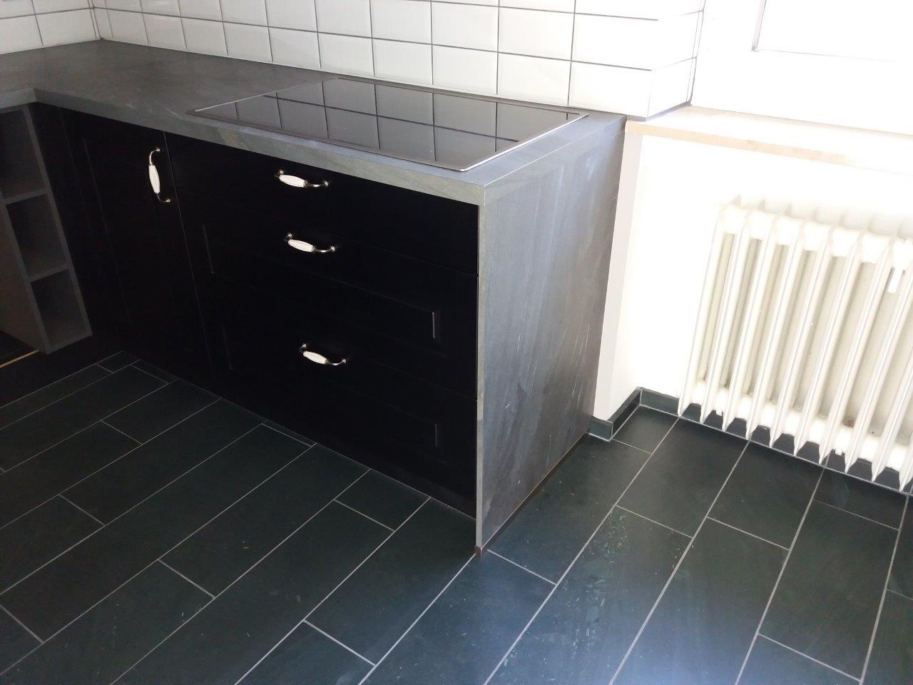 honed slate kitchen floor