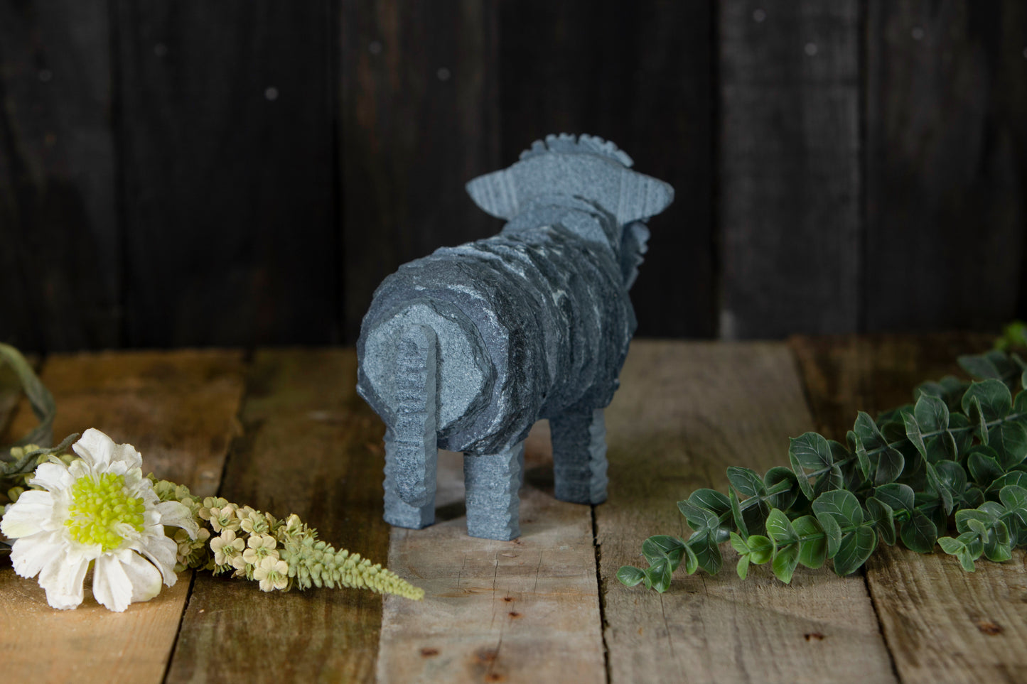 Slate Highland Cow calf sculpture