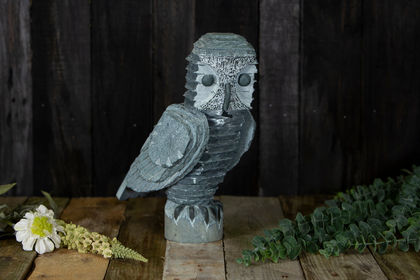 Large slate Owl sculpture
