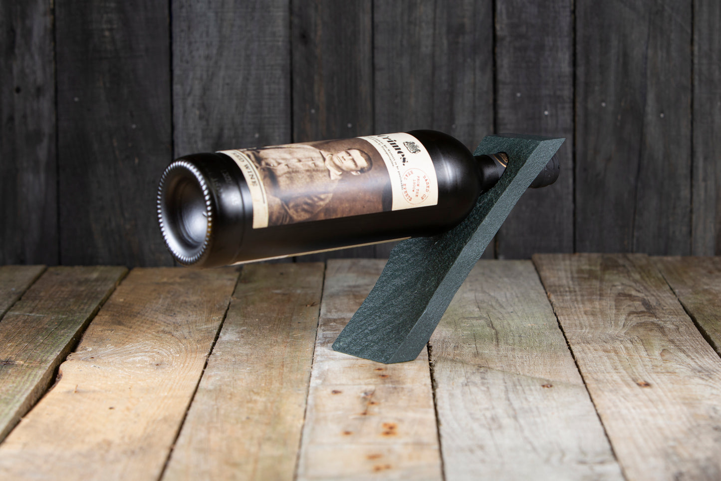 Green Slate Wine Rack with One Bottle Holder