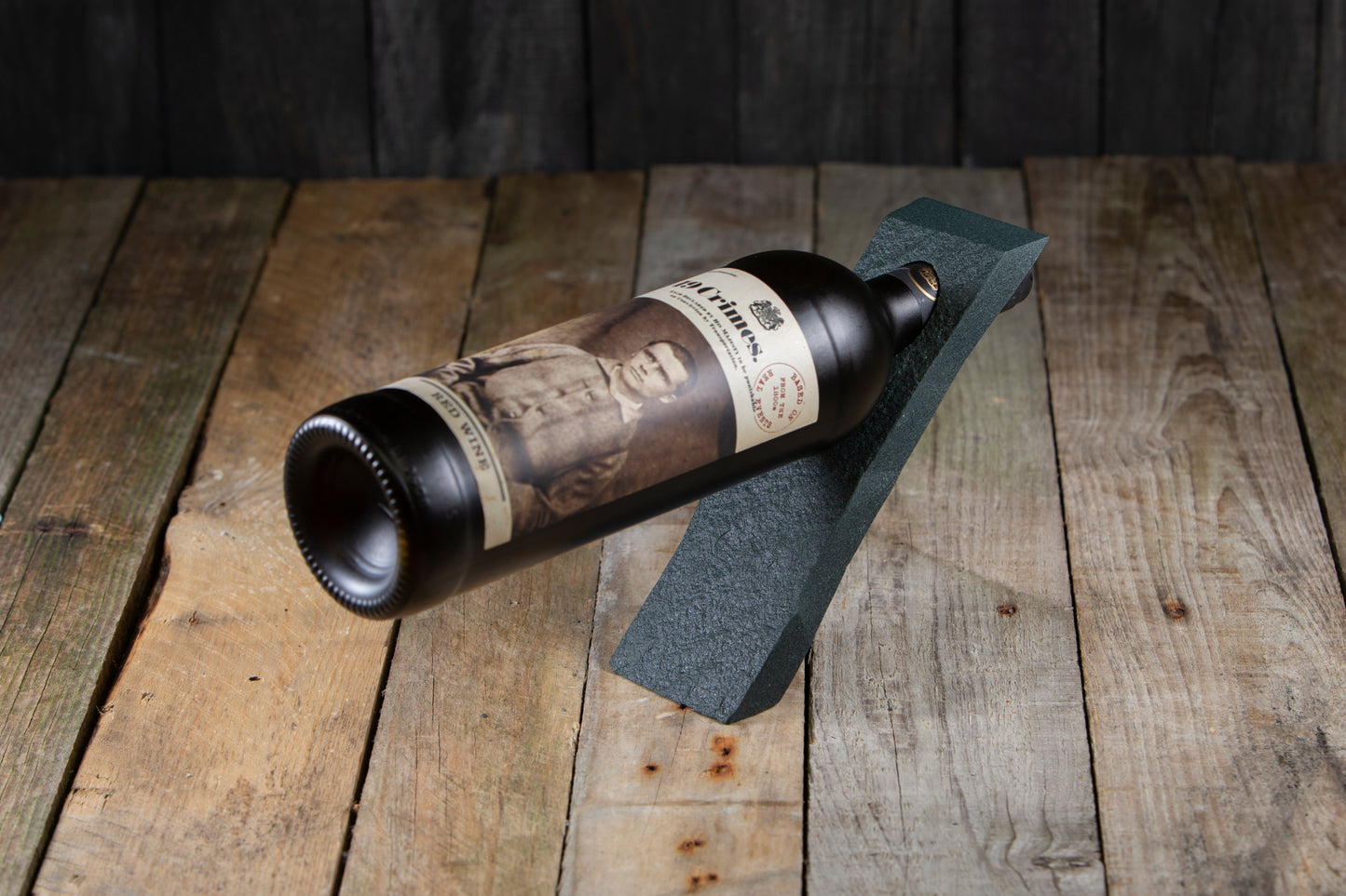 Single Hole Green Slate Wine Rack