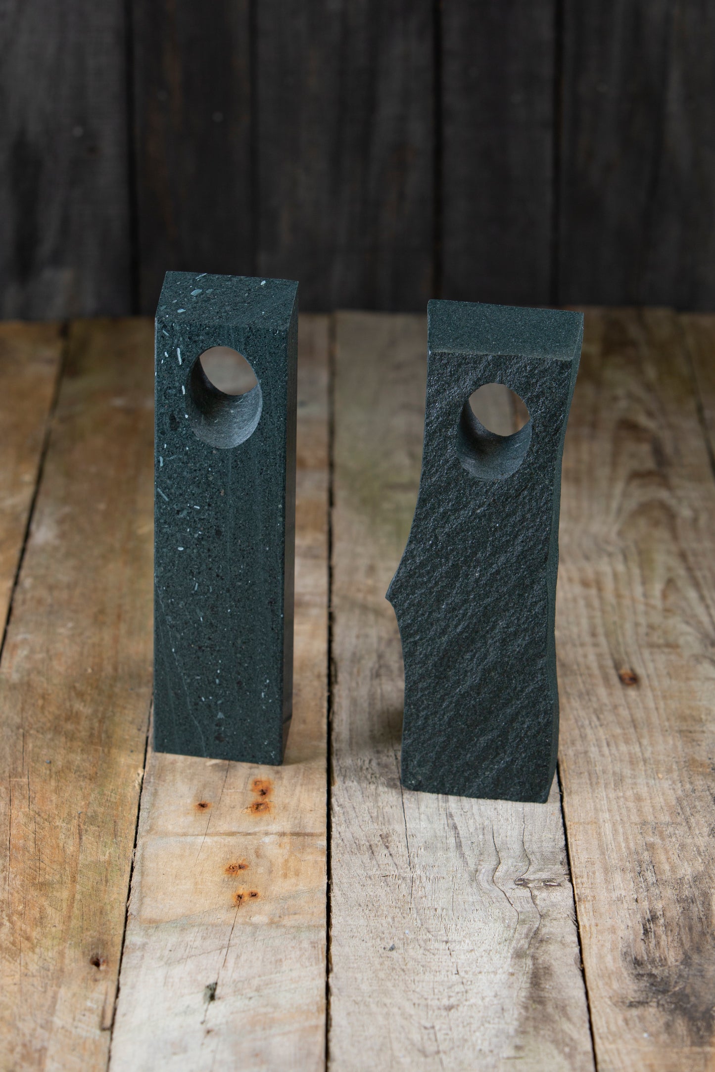 Two pieces of Single Hole Slate Wine Bottle Holders