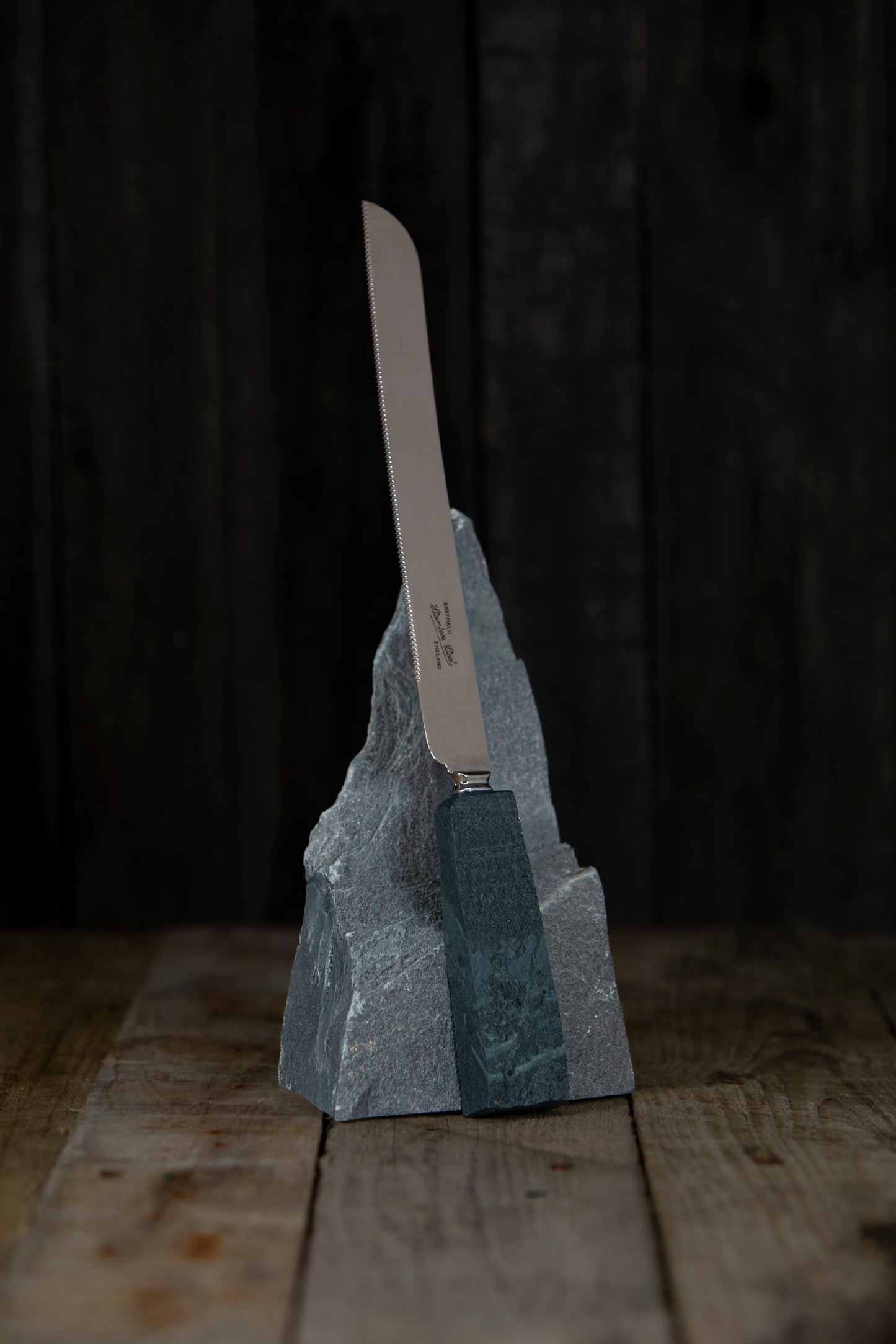 Slate handled bread knife