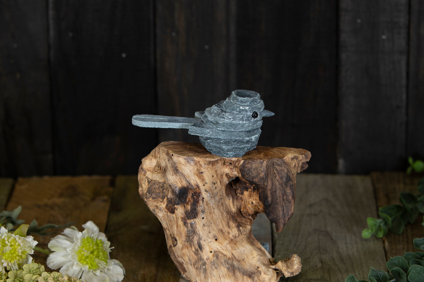 Slate Blue tit garden ornament