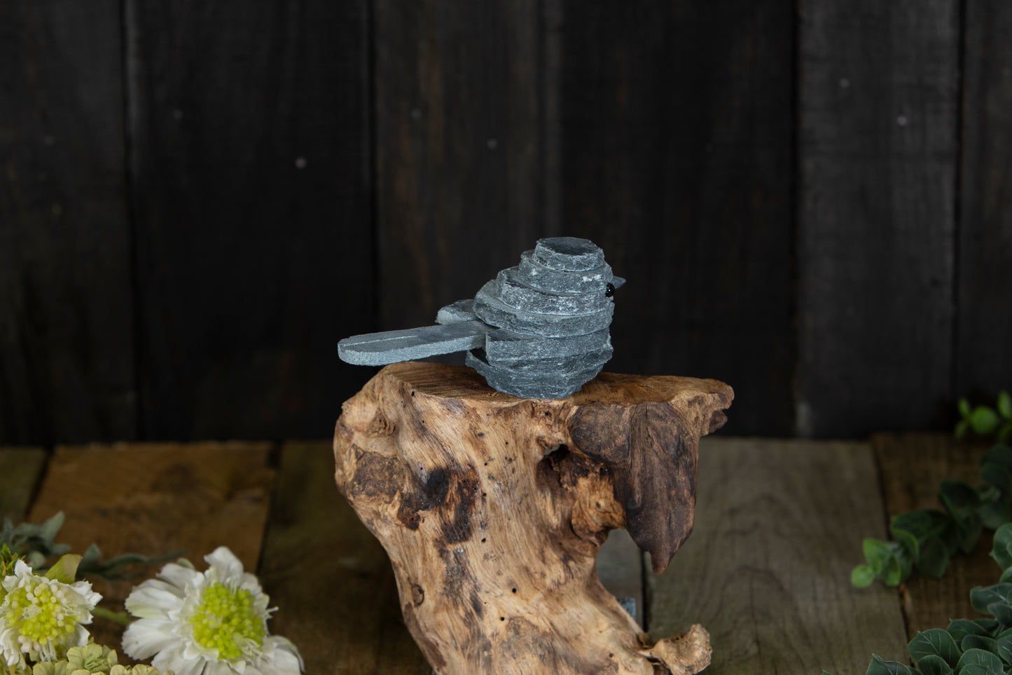 Slate Blue tit - slate home decor ornament