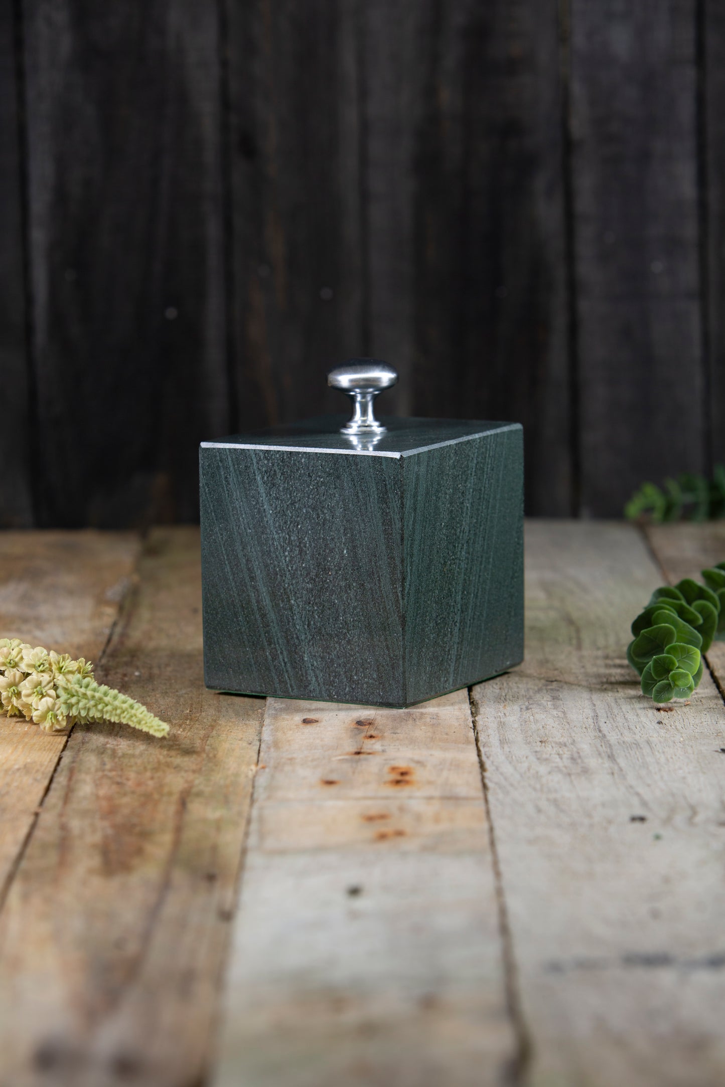 single cubic slate door stop