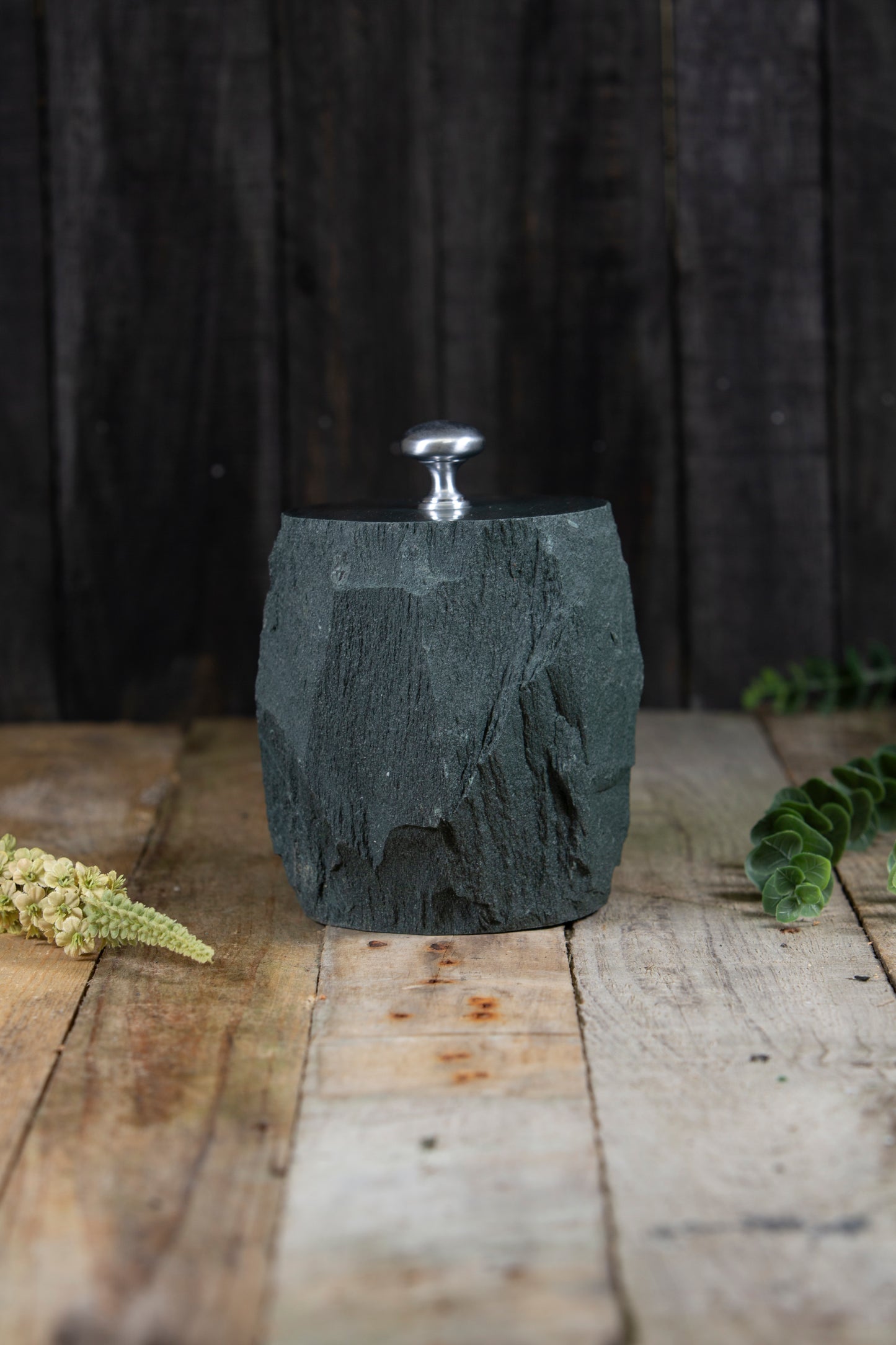 single rustic slate door stop