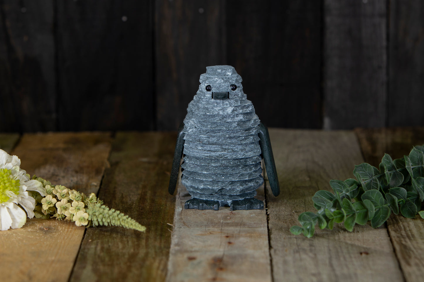 Slate Penguin sculpture - slate sculpture