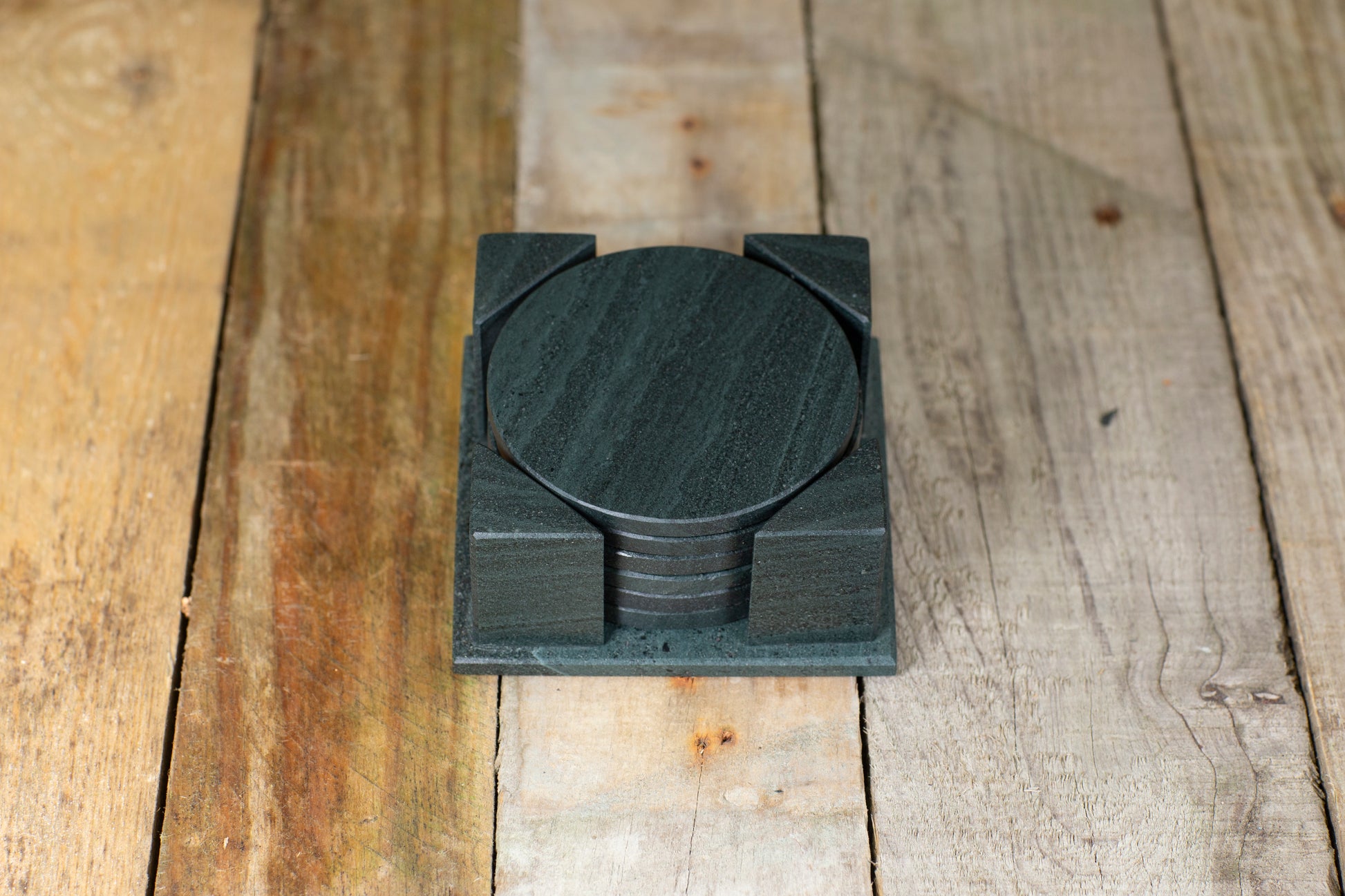 Slate Round Coaster Set