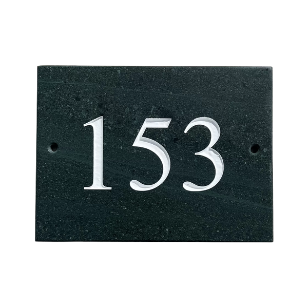 Slate House Number 3 Inch smooth edges