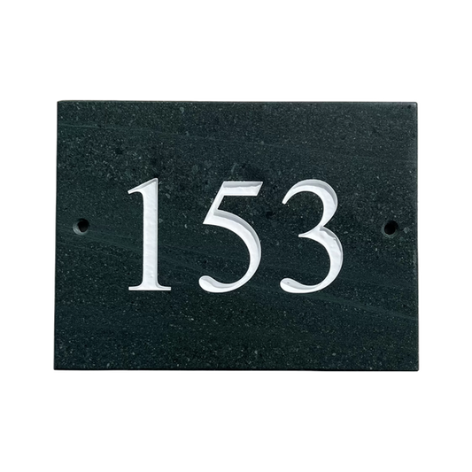 Slate House Number 3 Inch smooth edges