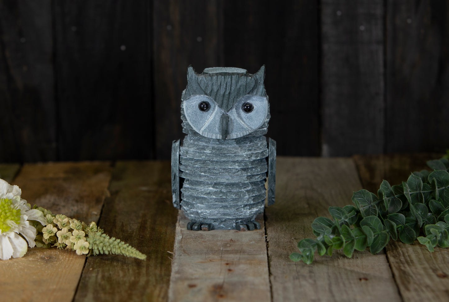 Small slate Owl statue