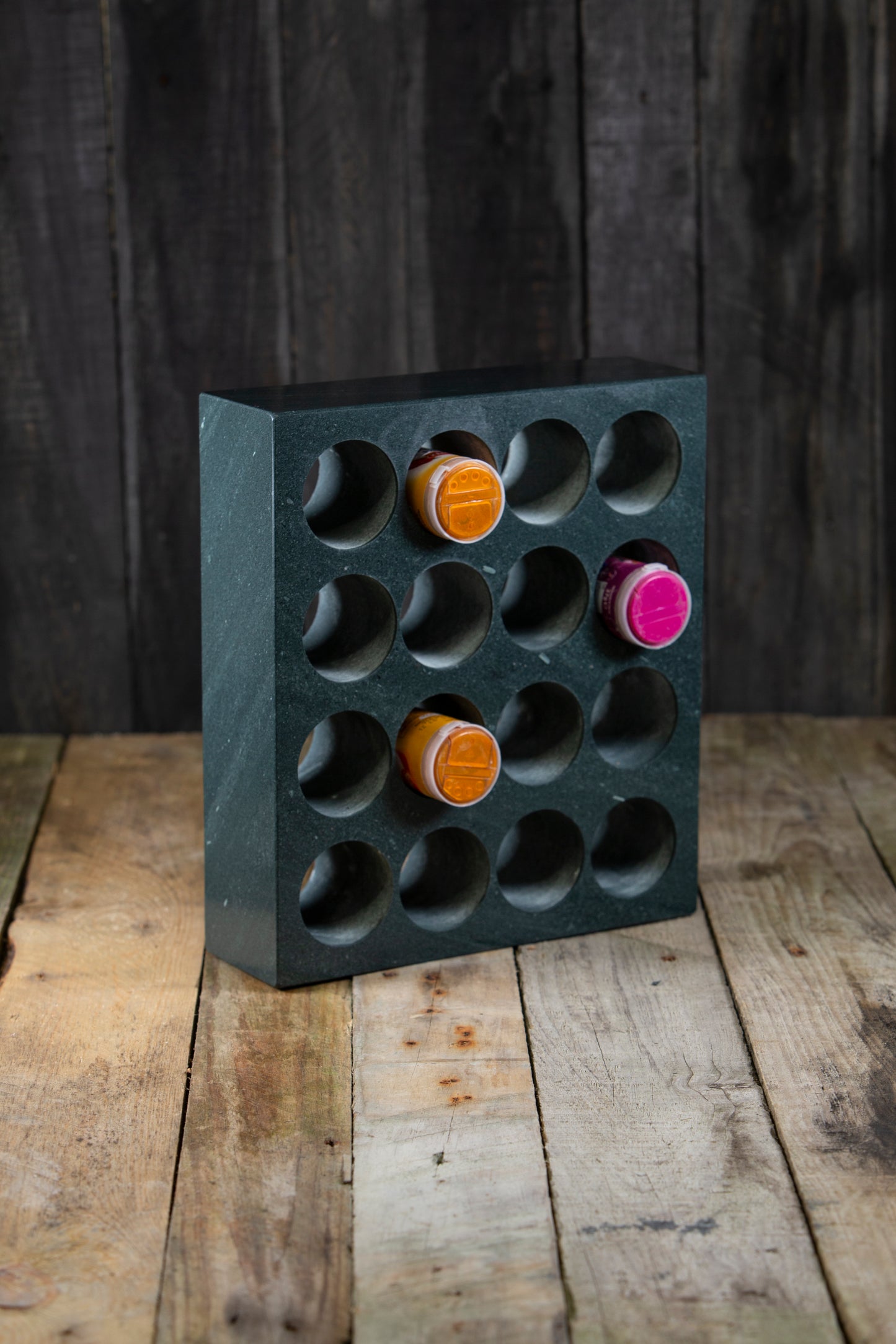 polished slate spice holder