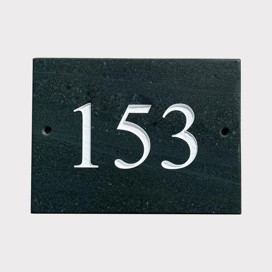 8"x6" Slate Single Line House Number Sign