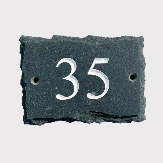 6"x5" Slate Single Line House Number Sign