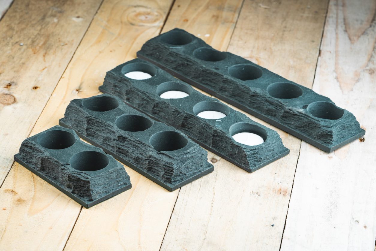Harassed Slate Tealight Holders