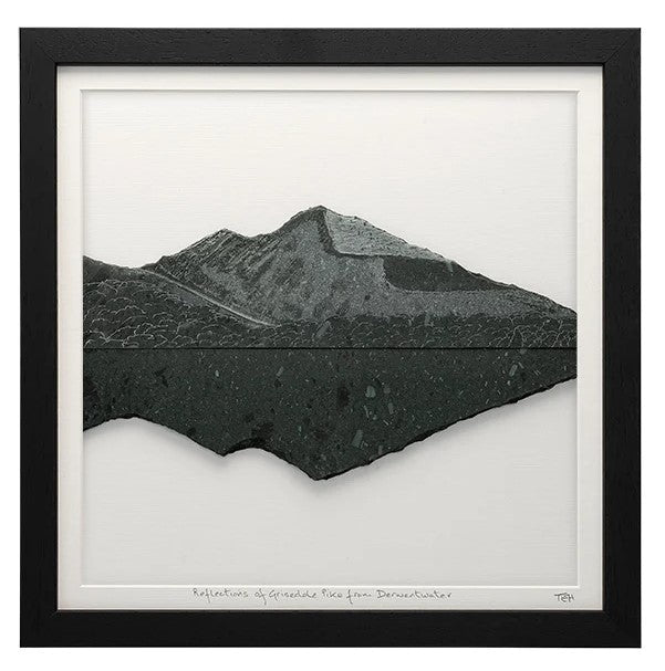 Reflections of Grisedale Pike from Derwentwater Slate Picture