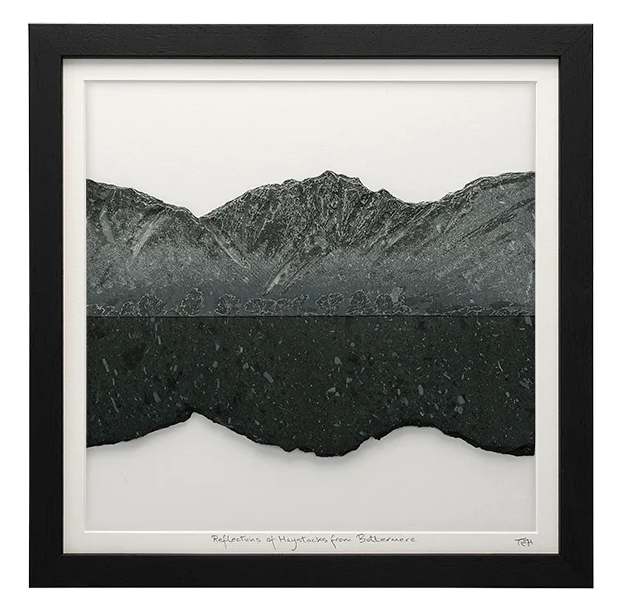 Reflections of Haystacks from Buttermere slate Picture