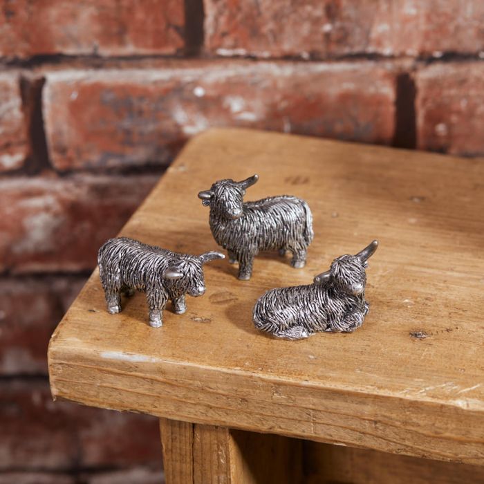 Mini Silver Highland Cow