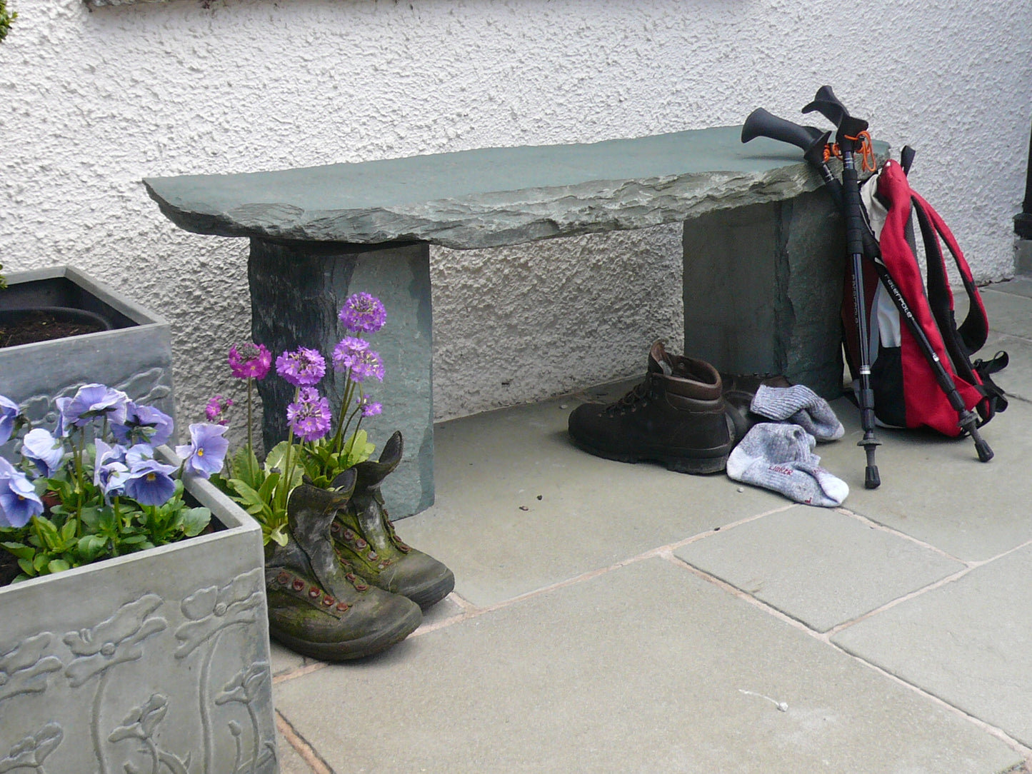 slate benches