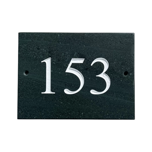 Slate House Number 3 Inch smooth edges