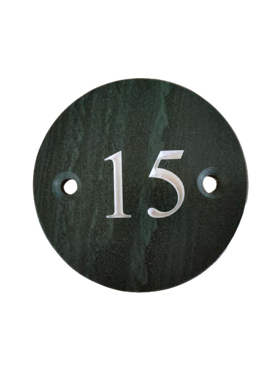 Slate House Number Round