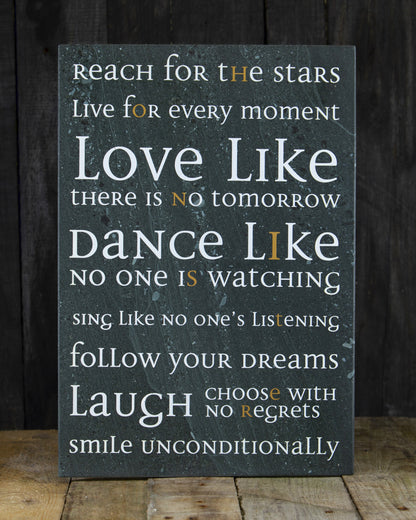 Slate Plaque Artworks with writings