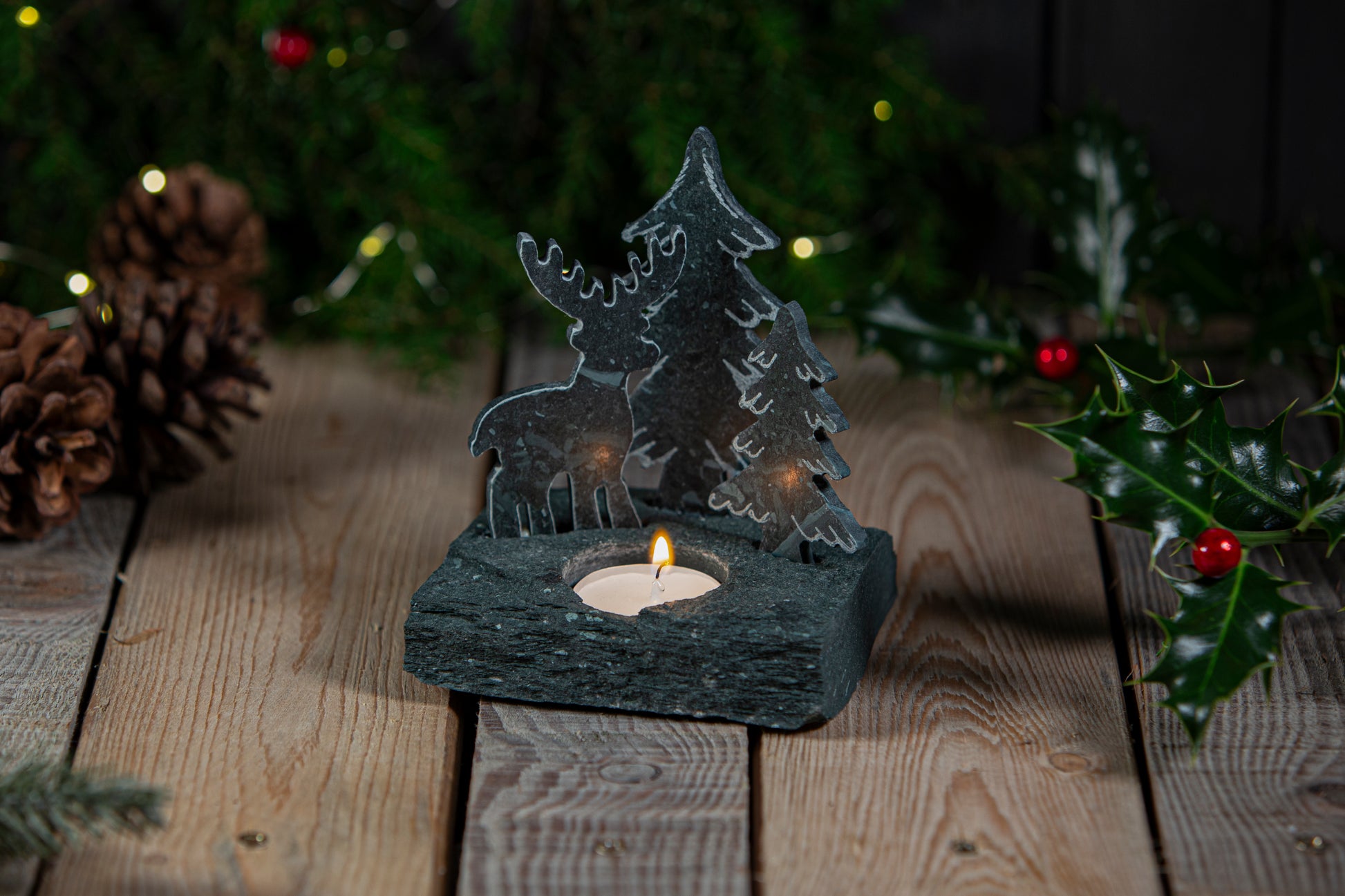 slate candle holders