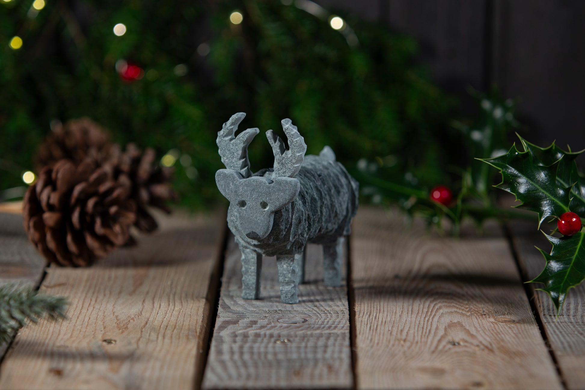 Slate Reindeer sculpture - slate christmas ornaments