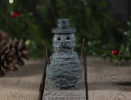Slate Snowman in a Christmas setting