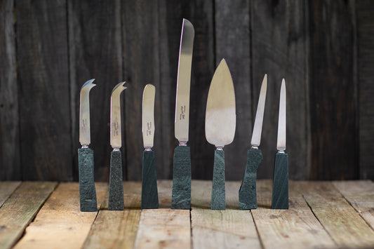 Picture of various Slate handled knives