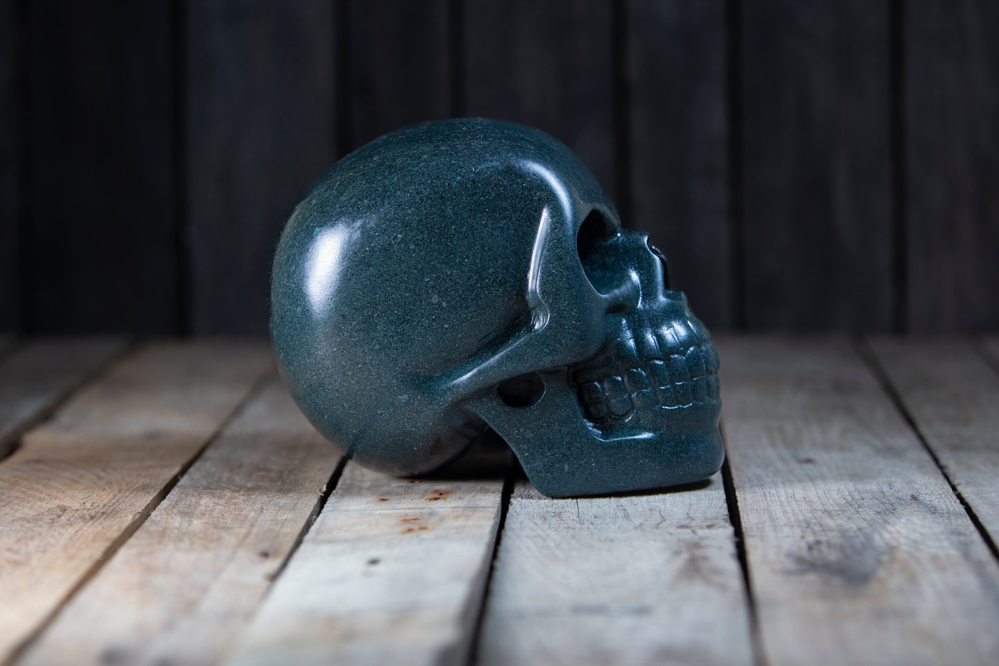 Slate Human Skull - Slate Sculptures