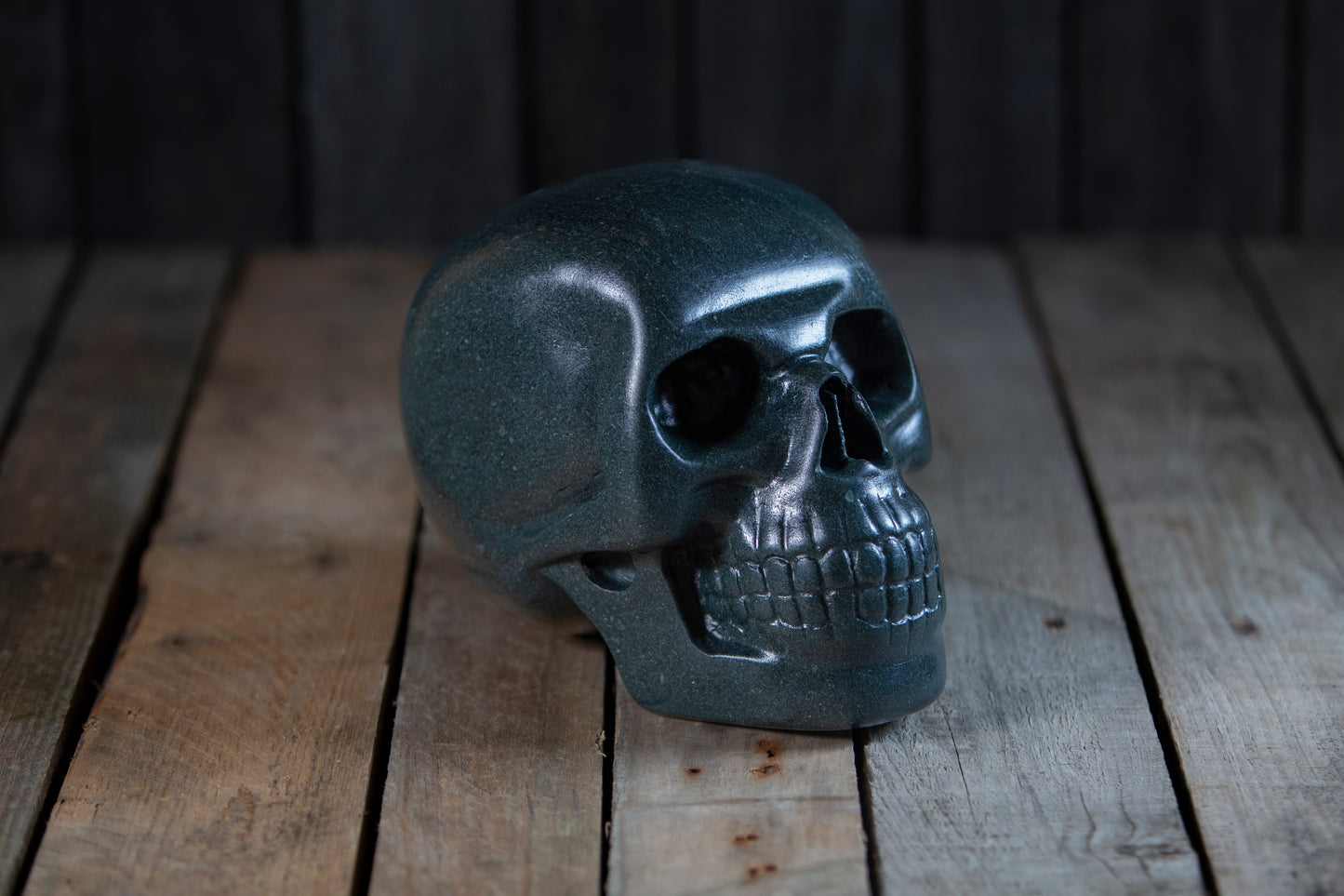 Slate Human Skull - Slate Sculptures