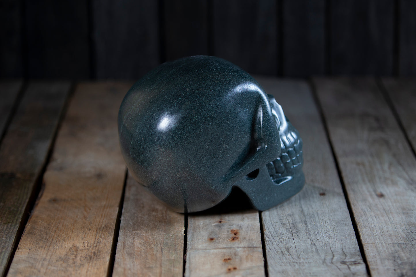 Slate Human Skull - Slate Sculptures