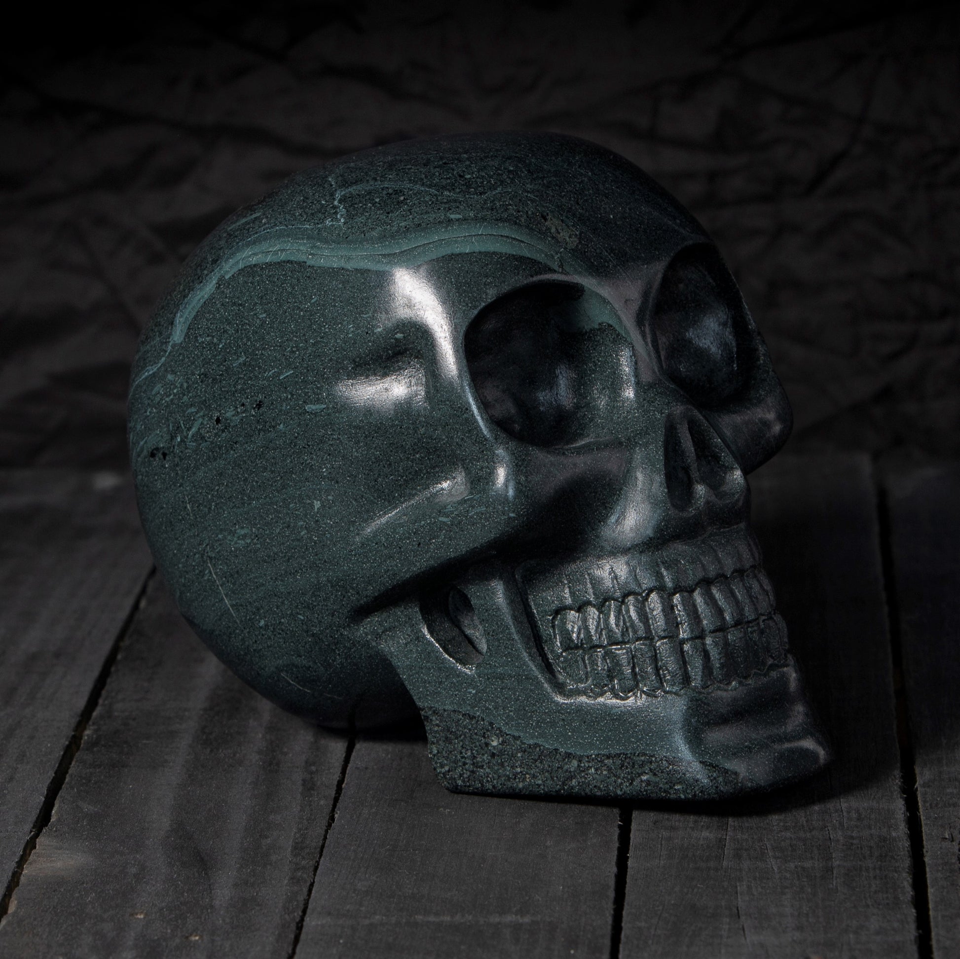 slate skull - slate sculptures