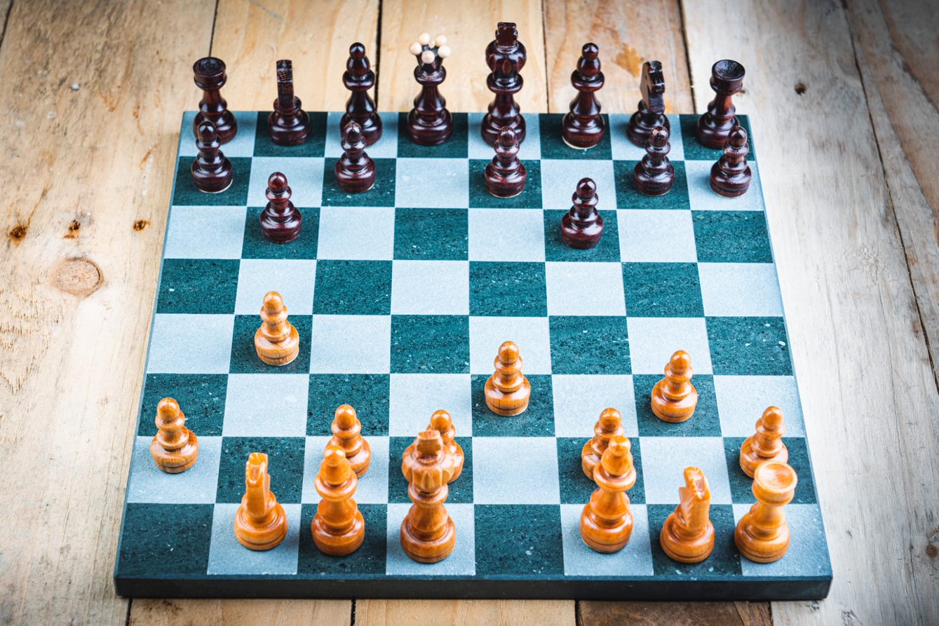 Picture of a slate chess board